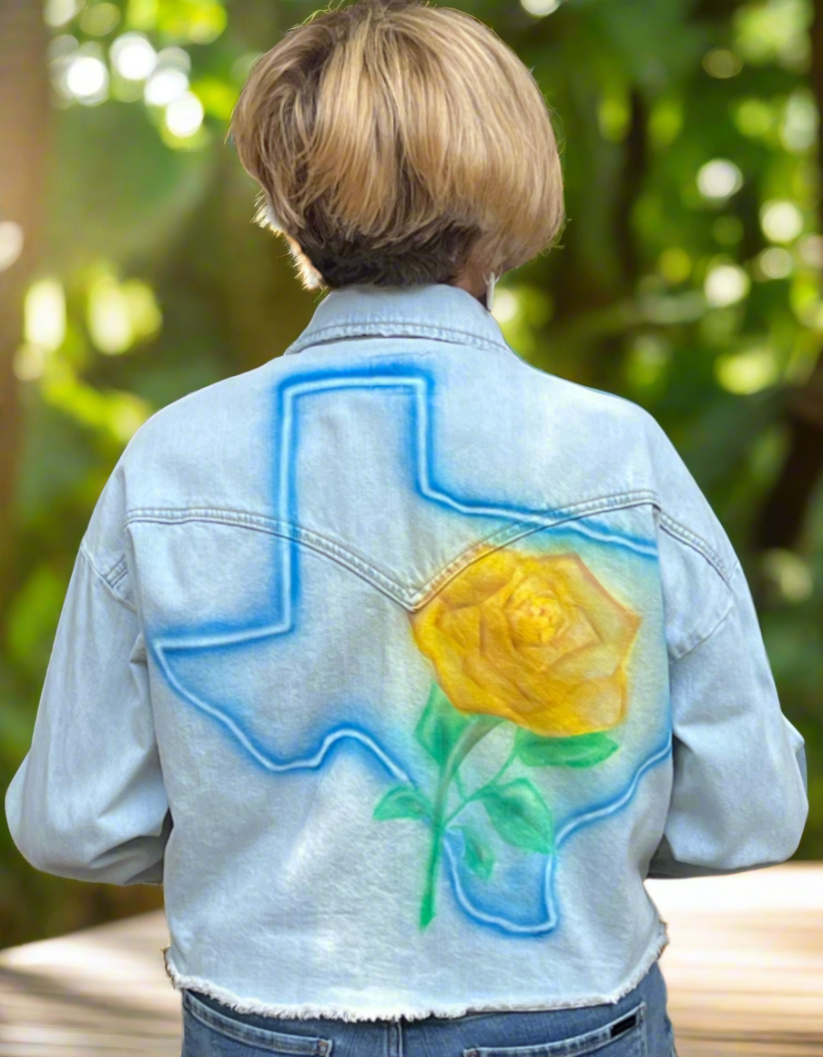 Airbrush Yellow Rose of Texas